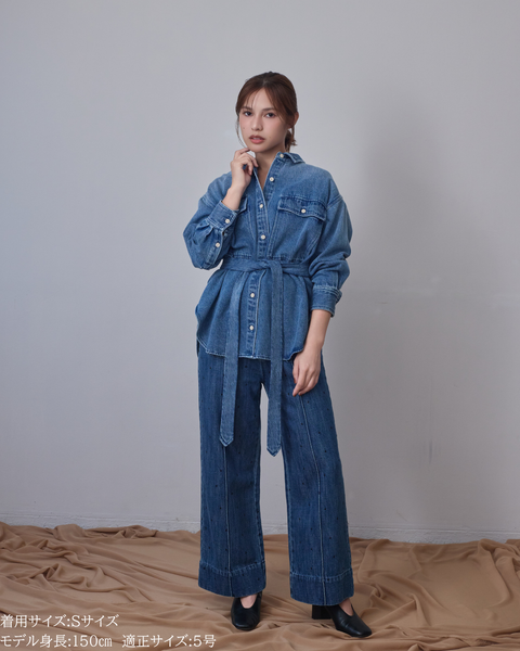 画像をギャラリービューアに読み込む, 低身長用パンツ/小柄用/低身長/小柄セットセットアップ/デニム/低身長ブランド/小柄ブランド/デニムパンツ/小柄デニム/小柄パンツ/デザインパンツ/韓国/デニムセットアップ/チノセットアップ/チノパンツ/ハート刺繍/刺繍デニム/刺繍パンツ