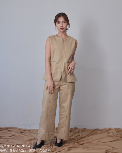 画像をギャラリービューアに読み込む, 低身長用パンツ/小柄用/低身長/小柄セットセットアップ/デニム/低身長ブランド/小柄ブランド/デニムパンツ/小柄デニム/小柄パンツ/デザインパンツ/韓国/デニムセットアップ/チノセットアップ/チノパンツ/ハート刺繍/刺繍デニム/刺繍パンツ