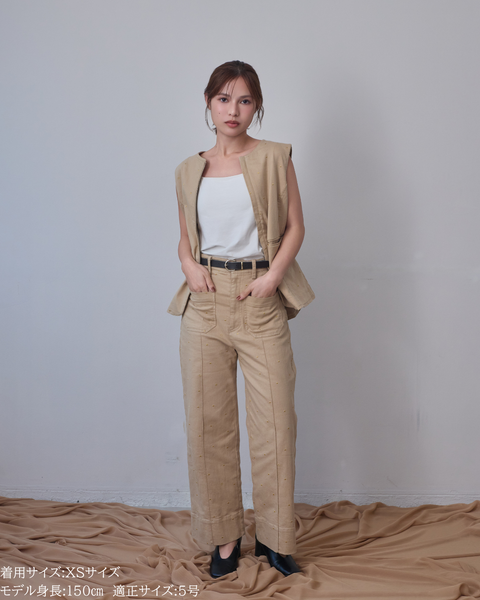 画像をギャラリービューアに読み込む, 低身長用パンツ/小柄用/低身長/小柄セットセットアップ/デニム/低身長ブランド/小柄ブランド/デニムパンツ/小柄デニム/小柄パンツ/デザインパンツ/韓国/デニムセットアップ/チノセットアップ/チノパンツ/ハート刺繍/刺繍デニム/刺繍パンツ