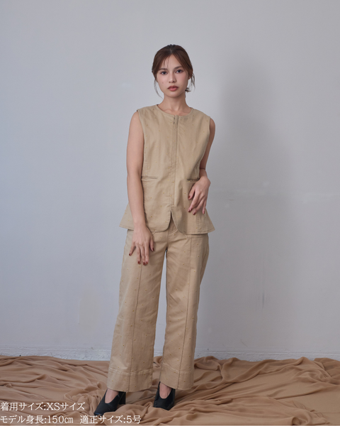 画像をギャラリービューアに読み込む, 低身長用パンツ/小柄用/低身長/小柄セットセットアップ/デニム/低身長ブランド/小柄ブランド/デニムパンツ/小柄デニム/小柄パンツ/デザインパンツ/韓国/デニムセットアップ/チノセットアップ/チノパンツ/ハート刺繍/刺繍デニム/刺繍パンツ