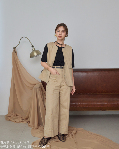 画像をギャラリービューアに読み込む, 低身長用パンツ/小柄用/低身長/小柄セットセットアップ/デニム/低身長ブランド/小柄ブランド/デニムパンツ/小柄デニム/小柄パンツ/デザインパンツ/韓国/デニムセットアップ/チノセットアップ/チノパンツ/ハート刺繍/刺繍デニム/刺繍パンツ