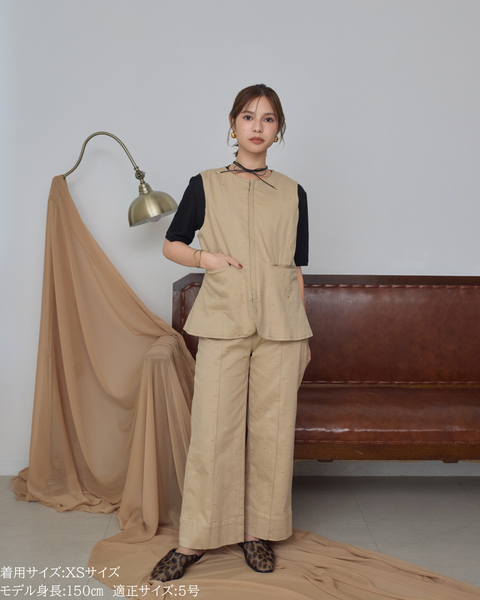 画像をギャラリービューアに読み込む, 低身長用パンツ/小柄用/低身長/小柄セットセットアップ/デニム/低身長ブランド/小柄ブランド/デニムパンツ/小柄デニム/小柄パンツ/デザインパンツ/韓国/デニムセットアップ/チノセットアップ/チノパンツ/ハート刺繍/刺繍デニム/刺繍パンツ