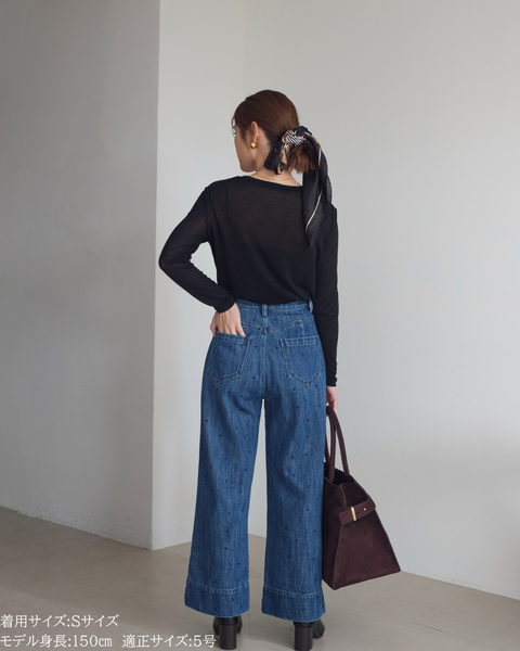 画像をギャラリービューアに読み込む, 低身長用パンツ/小柄用/低身長/小柄セットセットアップ/デニム/低身長ブランド/小柄ブランド/デニムパンツ/小柄デニム/小柄パンツ/デザインパンツ/韓国/デニムセットアップ/チノセットアップ/チノパンツ/ハート刺繍/刺繍デニム/刺繍パンツ