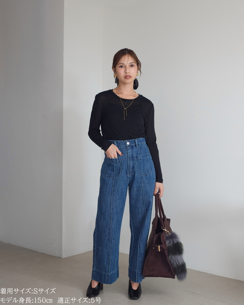 画像をギャラリービューアに読み込む, 低身長用パンツ/小柄用/低身長/小柄セットセットアップ/デニム/低身長ブランド/小柄ブランド/デニムパンツ/小柄デニム/小柄パンツ/デザインパンツ/韓国/デニムセットアップ/チノセットアップ/チノパンツ/ハート刺繍/刺繍デニム/刺繍パンツ