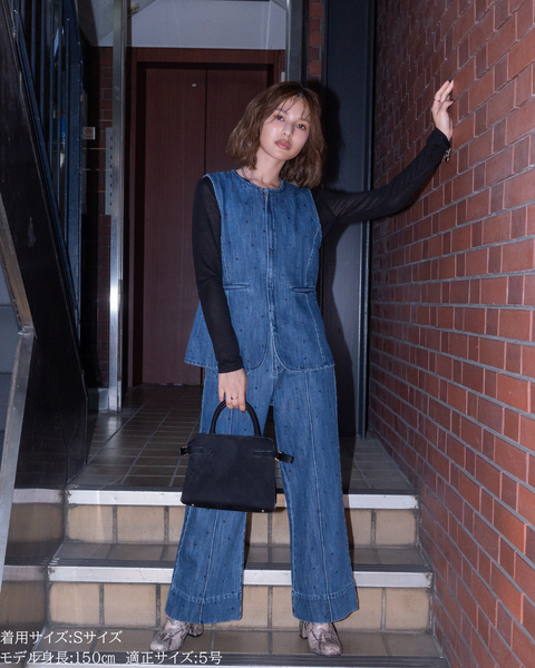 画像をギャラリービューアに読み込む, 低身長用パンツ/小柄用/低身長/小柄セットセットアップ/デニム/低身長ブランド/小柄ブランド/デニムパンツ/小柄デニム/小柄パンツ/デザインパンツ/韓国/デニムセットアップ/チノセットアップ/チノパンツ/ハート刺繍/刺繍デニム/刺繍パンツ