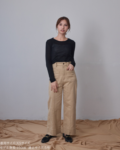 画像をギャラリービューアに読み込む, 低身長用パンツ/小柄用/低身長/小柄セットセットアップ/デニム/低身長ブランド/小柄ブランド/デニムパンツ/小柄デニム/小柄パンツ/デザインパンツ/韓国/デニムセットアップ/チノセットアップ/チノパンツ/ハート刺繍/刺繍デニム/刺繍パンツ