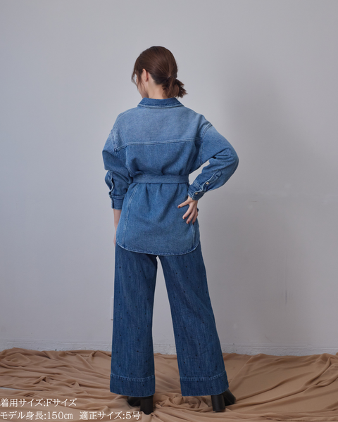 画像をギャラリービューアに読み込む, 小柄ブランド/低身長ブランド/低身長/小柄/小柄シャツ/デニムシャツ/リボンシャツ