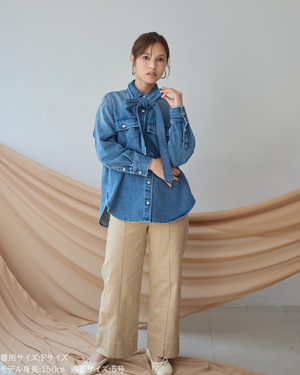 小柄ブランド/低身長ブランド/低身長/小柄/小柄シャツ/デニムシャツ/リボンシャツ