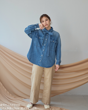 小柄ブランド/低身長ブランド/低身長/小柄/小柄シャツ/デニムシャツ/リボンシャツ