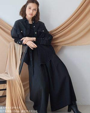 小柄ブランド/低身長ブランド/低身長/小柄/小柄シャツ/デニムシャツ/リボンシャツ/147cm/低身長コーディネート