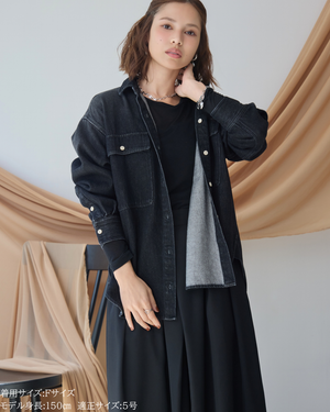 小柄ブランド/低身長ブランド/低身長/小柄/小柄シャツ/デニムシャツ/リボンシャツ/147cm/低身長コーディネート