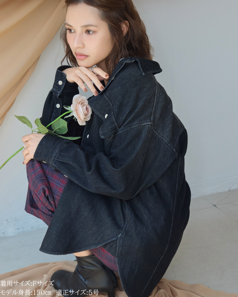 画像をギャラリービューアに読み込む, 小柄ブランド/低身長ブランド/低身長/小柄/小柄シャツ/デニムシャツ/リボンシャツ/147cm/低身長コーディネート