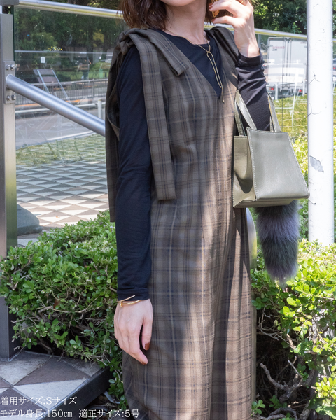 画像をギャラリービューアに読み込む, 低身長パンツ/低身長用ボトム/ボトム/オーバーオール/小柄用/XSサイズ/SSサイズ/147㎝/低身長ブランド/低身長ハイウエストパンツ/オールインワン/小柄オールインワン/チェックロンパース/リボン