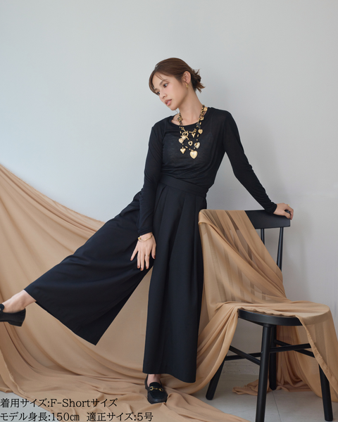 画像をギャラリービューアに読み込む, 小柄ブランド/低身長ブランド/低身長/小柄/スカンツ/スカート見え/パンツ/低身長スカンツパンツ/万能アイテム/小柄パンツ/低身長ボトムス/オールシーズン