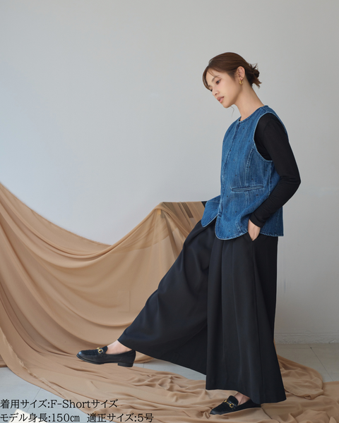 画像をギャラリービューアに読み込む, 小柄ブランド/低身長ブランド/低身長/小柄/スカンツ/スカート見え/パンツ/低身長スカンツパンツ/万能アイテム/小柄パンツ/低身長ボトムス/オールシーズン