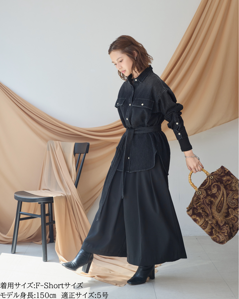 画像をギャラリービューアに読み込む, 小柄ブランド/低身長ブランド/低身長/小柄/スカンツ/スカート見え/パンツ/低身長スカンツパンツ/万能アイテム/小柄パンツ/低身長ボトムス/オールシーズン