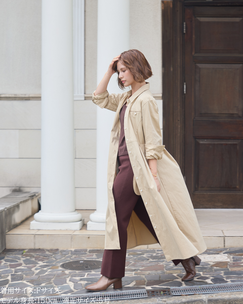 画像をギャラリービューアに読み込む, 小柄ワンピース/低身長ワンピース/こコットンワンピース/低身長シャツワンピース/パリジェンヌ/羽織/147cm