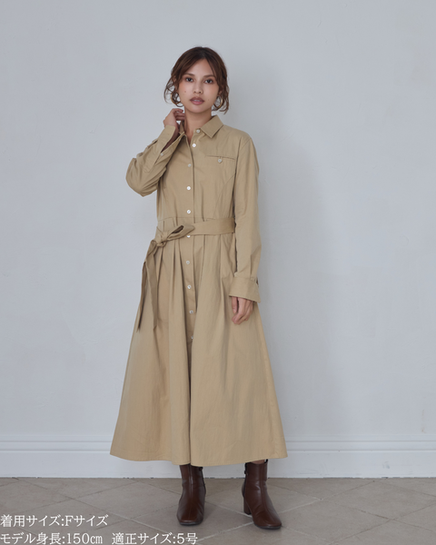 画像をギャラリービューアに読み込む, 小柄ワンピース/低身長ワンピース/こコットンワンピース/低身長シャツワンピース/パリジェンヌ/羽織/147cm