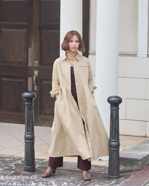 画像をギャラリービューアに読み込む, 小柄ワンピース/低身長ワンピース/こコットンワンピース/低身長シャツワンピース/パリジェンヌ/羽織/147cm