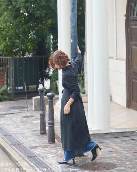 画像をギャラリービューアに読み込む, 小柄ワンピース/低身長ワンピース/こコットンワンピース/低身長シャツワンピース/パリジェンヌ/羽織/147cm