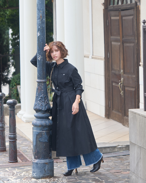 画像をギャラリービューアに読み込む, 小柄ワンピース/低身長ワンピース/こコットンワンピース/低身長シャツワンピース/パリジェンヌ/羽織/147cm