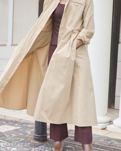 画像をギャラリービューアに読み込む, 小柄ワンピース/低身長ワンピース/こコットンワンピース/低身長シャツワンピース/パリジェンヌ/羽織/147cm