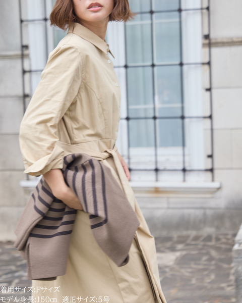 画像をギャラリービューアに読み込む, 小柄ワンピース/低身長ワンピース/こコットンワンピース/低身長シャツワンピース/パリジェンヌ/羽織/147cm