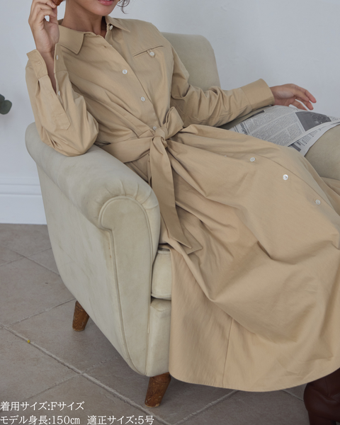 画像をギャラリービューアに読み込む, 小柄ワンピース/低身長ワンピース/こコットンワンピース/低身長シャツワンピース/パリジェンヌ/羽織/147cm