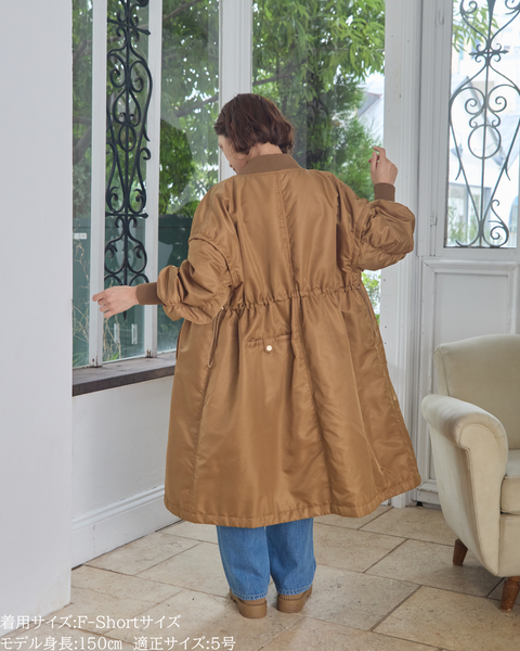 画像をギャラリービューアに読み込む, 低身長向けアウター/低身長向けコート/小柄アウター/小柄コート/アウター/コート/低身長/2025AW/MA-1/MA-1ドレスコート/中綿コート