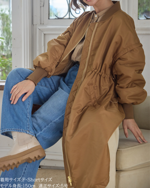 低身長向けアウター/低身長向けコート/小柄アウター/小柄コート/アウター/コート/低身長/2025AW/MA-1/MA-1ドレスコート/中綿コート