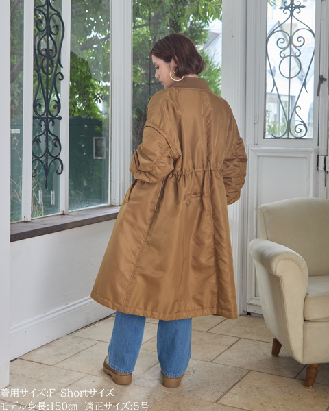 画像をギャラリービューアに読み込む, 低身長向けアウター/低身長向けコート/小柄アウター/小柄コート/アウター/コート/低身長/2025AW/MA-1/MA-1ドレスコート/中綿コート