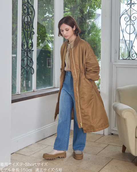 画像をギャラリービューアに読み込む, 低身長向けアウター/低身長向けコート/小柄アウター/小柄コート/アウター/コート/低身長/2025AW/MA-1/MA-1ドレスコート/中綿コート