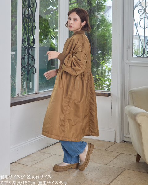 画像をギャラリービューアに読み込む, 低身長向けアウター/低身長向けコート/小柄アウター/小柄コート/アウター/コート/低身長/2025AW/MA-1/MA-1ドレスコート/中綿コート