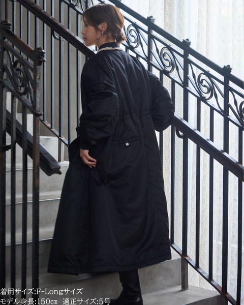 画像をギャラリービューアに読み込む, 低身長向けアウター/低身長向けコート/小柄アウター/小柄コート/アウター/コート/低身長/2025AW/MA-1/MA-1ドレスコート/中綿コート