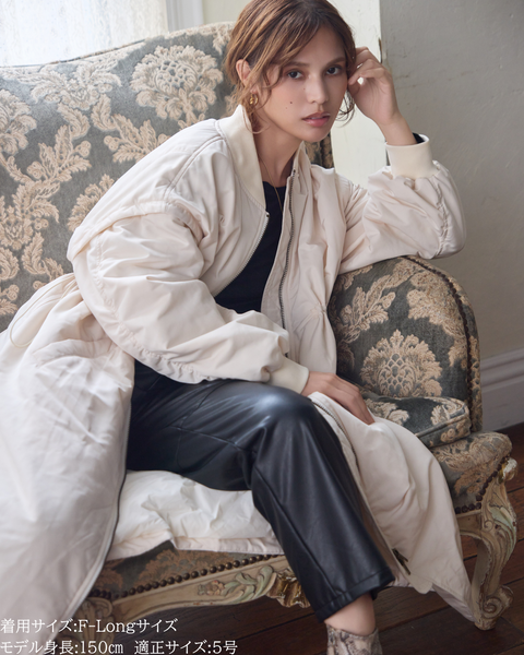 画像をギャラリービューアに読み込む, 低身長向けアウター/低身長向けコート/小柄アウター/小柄コート/アウター/コート/低身長/2025AW/MA-1/MA-1ドレスコート/中綿コート