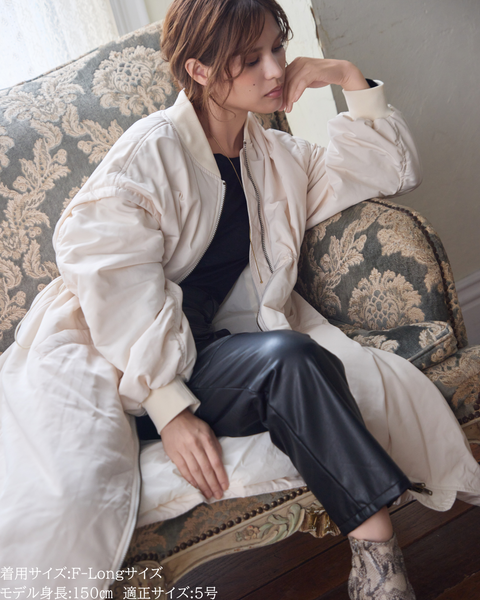 画像をギャラリービューアに読み込む, 低身長向けアウター/低身長向けコート/小柄アウター/小柄コート/アウター/コート/低身長/2025AW/MA-1/MA-1ドレスコート/中綿コート