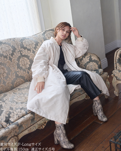 画像をギャラリービューアに読み込む, 低身長向けアウター/低身長向けコート/小柄アウター/小柄コート/アウター/コート/低身長/2025AW/MA-1/MA-1ドレスコート/中綿コート