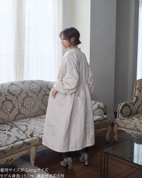 画像をギャラリービューアに読み込む, 低身長向けアウター/低身長向けコート/小柄アウター/小柄コート/アウター/コート/低身長/2025AW/MA-1/MA-1ドレスコート/中綿コート