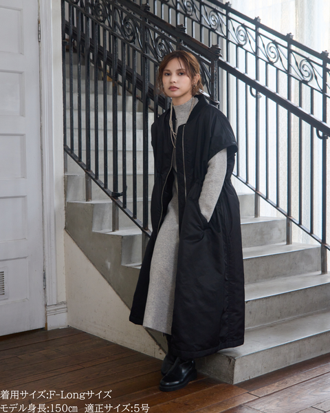 画像をギャラリービューアに読み込む, 低身長向けアウター/低身長向けコート/小柄アウター/小柄コート/アウター/コート/低身長/2025AW/MA-1/MA-1ドレスコート/中綿コート