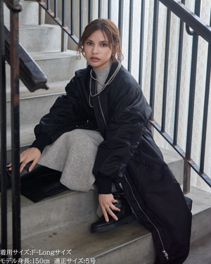 低身長向けアウター/低身長向けコート/小柄アウター/小柄コート/アウター/コート/低身長/2025AW/MA-1/MA-1ドレスコート/中綿コート