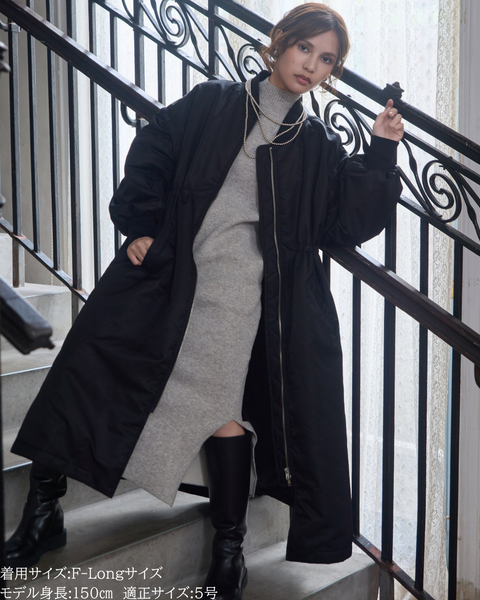 画像をギャラリービューアに読み込む, 低身長向けアウター/低身長向けコート/小柄アウター/小柄コート/アウター/コート/低身長/2025AW/MA-1/MA-1ドレスコート/中綿コート