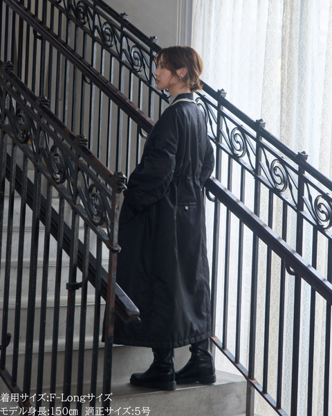 画像をギャラリービューアに読み込む, 低身長向けアウター/低身長向けコート/小柄アウター/小柄コート/アウター/コート/低身長/2025AW/MA-1/MA-1ドレスコート/中綿コート