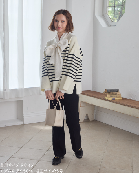 画像をギャラリービューアに読み込む, 低身長向けトップス/低身長用/小柄ワトップス/小柄用/147㎝/SSサイス/XSサイズ/ボーダーニット/ニット/低身長ニット/短丈/秋冬春/深V