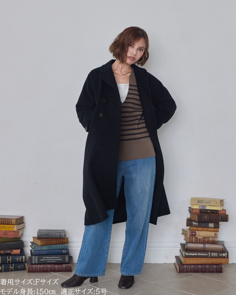 画像をギャラリービューアに読み込む, 低身長向けトップス/低身長用/小柄ワトップス/小柄用/147㎝/SSサイス/XSサイズ/ボーダーニット/ニット/低身長ニット/短丈/秋冬春/深V