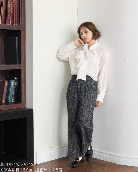 画像をギャラリービューアに読み込む, 小柄ブランド/低身長ブランド/低身長/小柄/小柄シャツ/ブラウス/ボウタイブラウス/リボンブラウス/取り外し可能/セルロース生地/上質素材/147㎝/Sサイズ