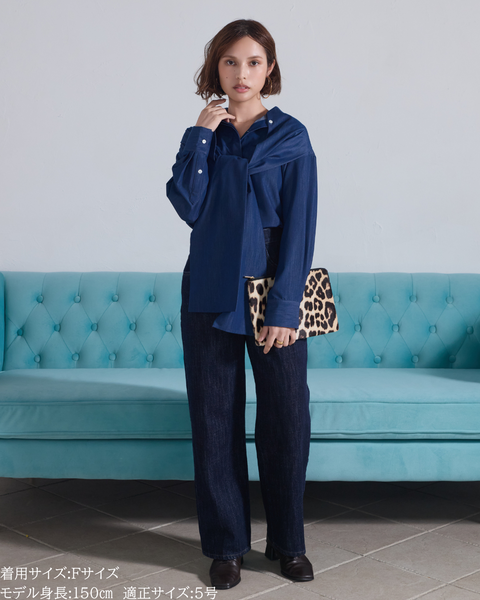 画像をギャラリービューアに読み込む, 小柄ブランド/低身長ブランド/低身長/小柄/小柄シャツ/ブラウス/ボウタイブラウス/リボンブラウス/取り外し可能/セルロース生地/上質素材/147㎝/Sサイズ