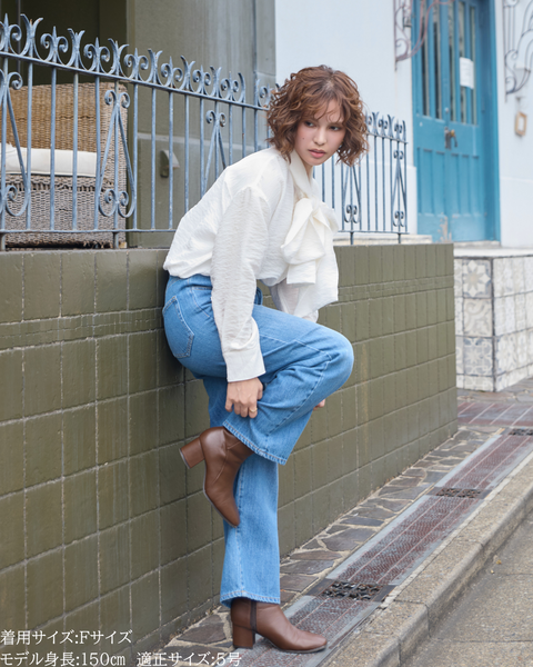 画像をギャラリービューアに読み込む, 小柄ブランド/低身長ブランド/低身長/小柄/小柄シャツ/ブラウス/ボウタイブラウス/リボンブラウス/取り外し可能/セルロース生地/上質素材/147㎝/Sサイズ