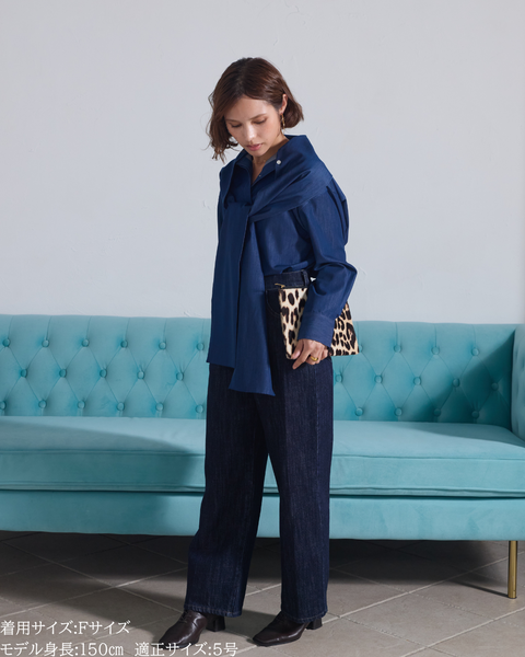 画像をギャラリービューアに読み込む, 小柄ブランド/低身長ブランド/低身長/小柄/小柄シャツ/ブラウス/ボウタイブラウス/リボンブラウス/取り外し可能/セルロース生地/上質素材/147㎝/Sサイズ