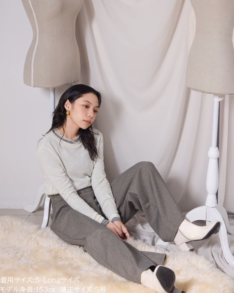 画像をギャラリービューアに読み込む, 低身長パンツ/小柄パンツ/低身長用ボトム/低身長用/韓国系/韓国風/低身長コーディネート/小柄コーデ/パンツコーデ/ハイウエストパンツ/美脚パンツ/147㎝