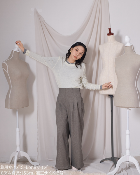 画像をギャラリービューアに読み込む, 低身長パンツ/小柄パンツ/低身長用ボトム/低身長用/韓国系/韓国風/低身長コーディネート/小柄コーデ/パンツコーデ/ハイウエストパンツ/美脚パンツ/147㎝